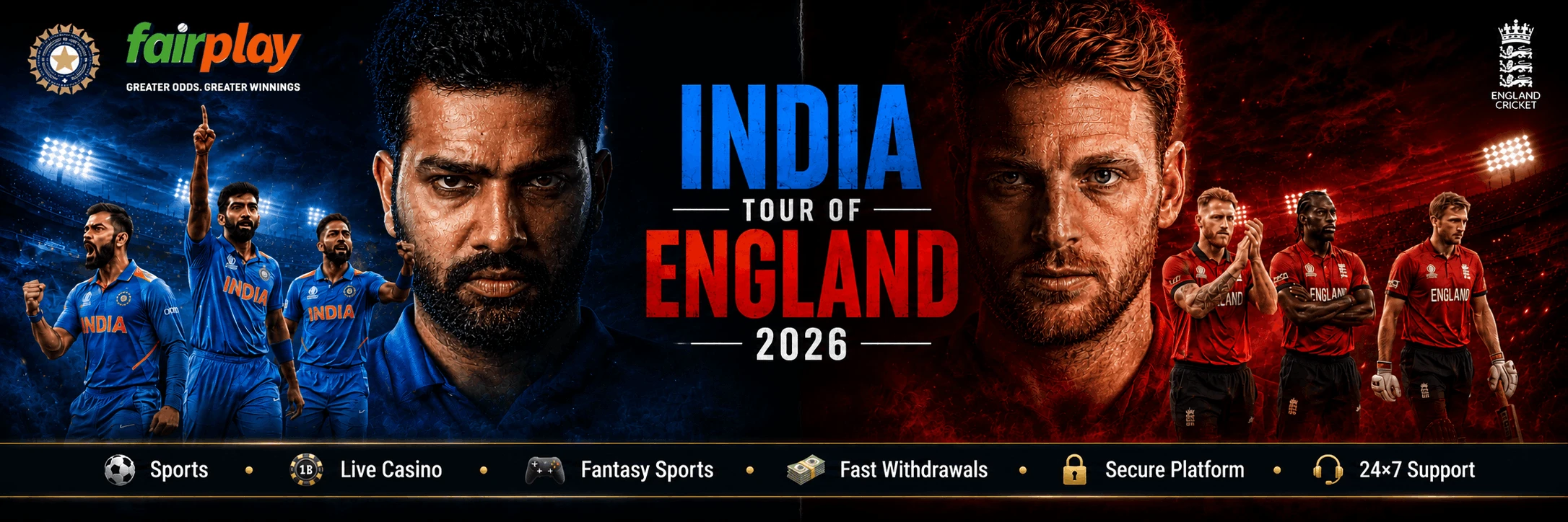 "India Tour of England 2026 Your Ultimate Guide to Watch & play on Fairplay ID"