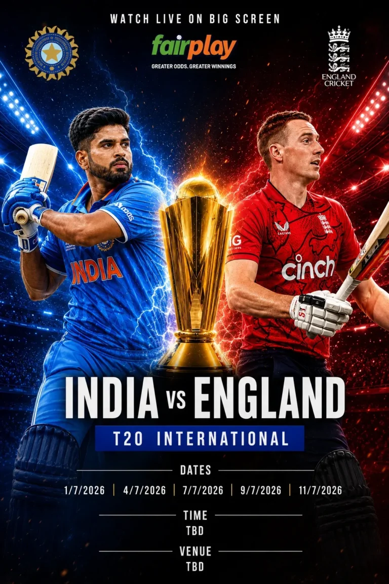alt="India Tour of England 2026 Your Ultimate Guide to Watching & Betting on Fairplay ID t20"