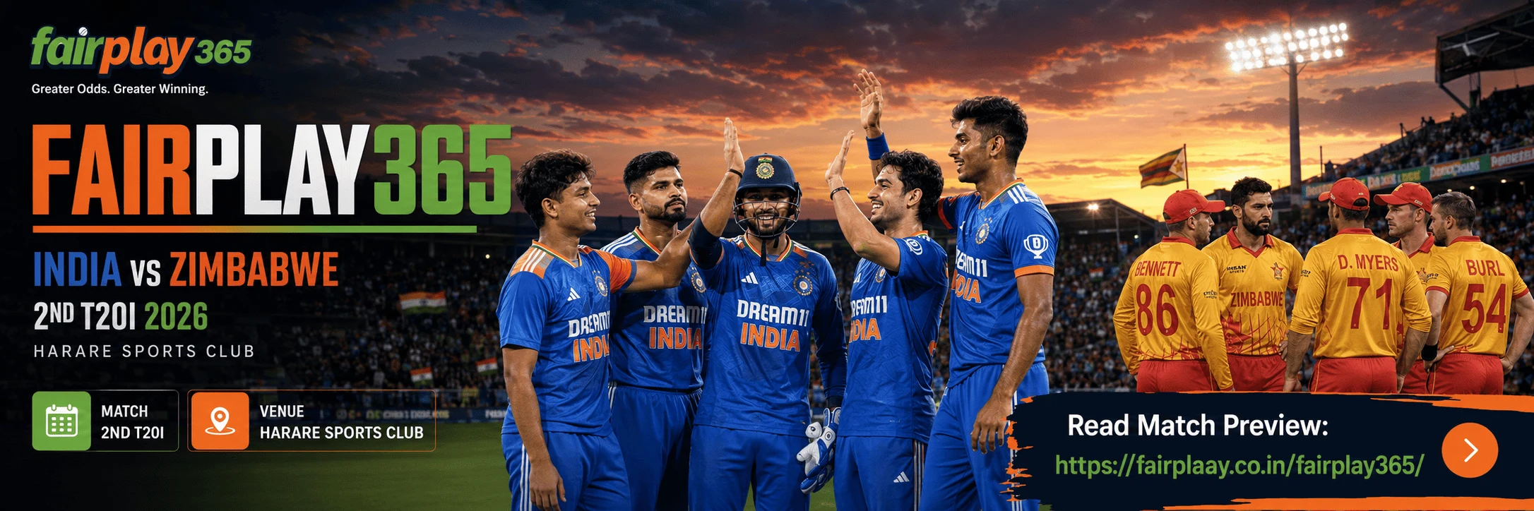 Fairplay365 India vs Zimbabwe 2nd T20 2026 Match Preview .webp