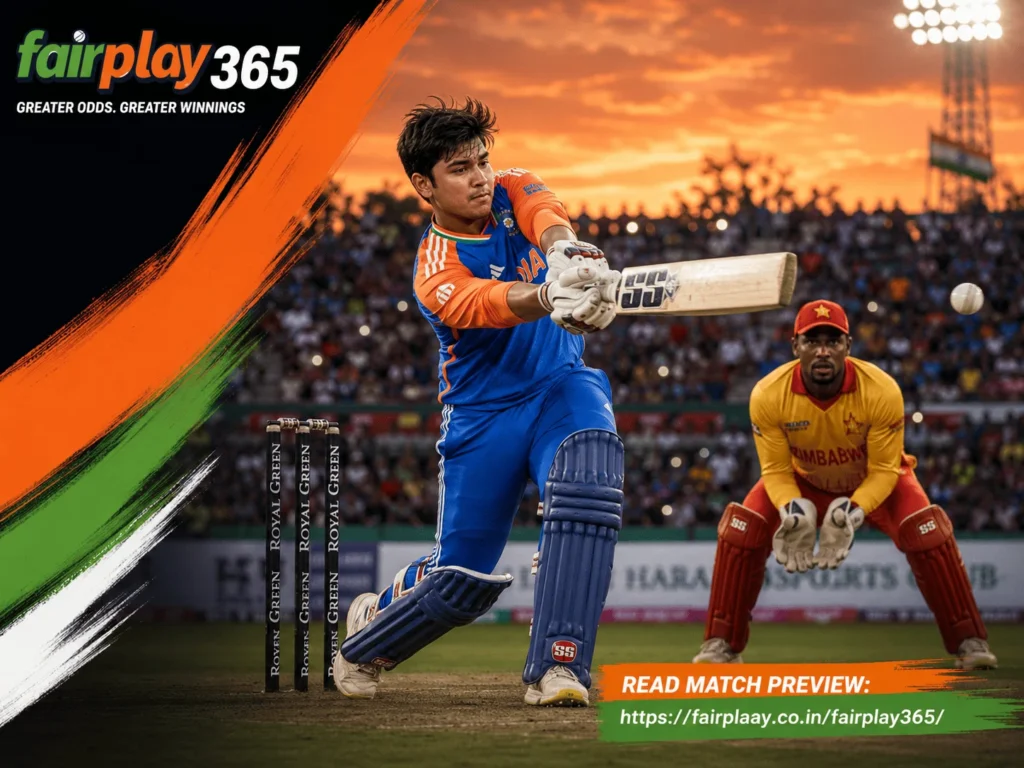 fairplay365 Vaibhav Sooryavanshi batting during India vs Zimbabwe 2nd T20 preview.webp