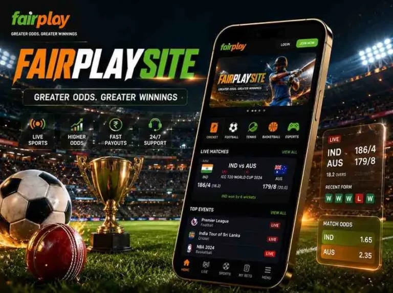 Fairplaysite homepage displayed on smartphone with live sports interface.webp