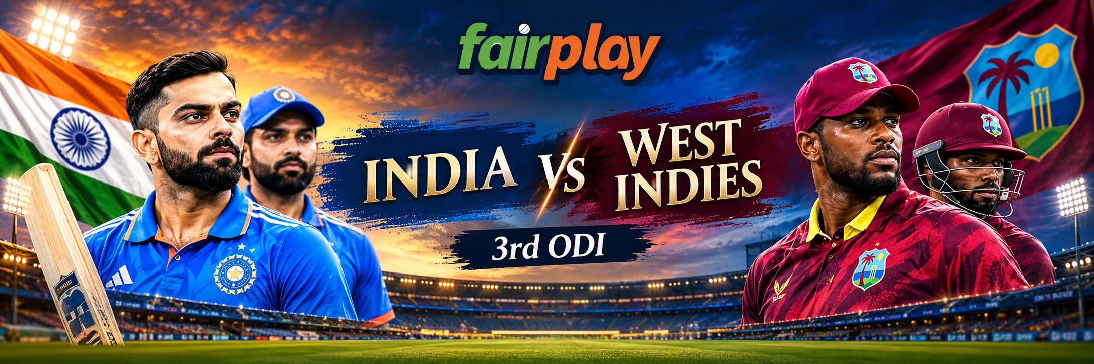 India vs West Indies 3rd ODI, Tour of India 2026 Fairplay365